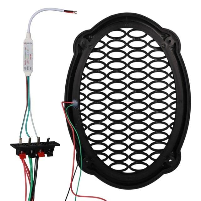 Poke PK-5653 4 Adet Oval Oto Hoparlör Kapağı Kumandalı Pixel Ledli RGB Animasyonlu Kapak