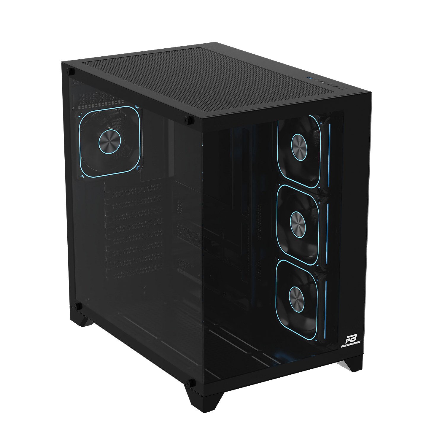 POWERBOOST 750W 80+ BRONZE PB-C9025B 4-ARGB Fanlı Gaming Mid-Tower PC Kasası