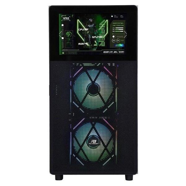 POWERBOOST PB-P4367BB LCD Mesh Panel Gaming Mid-Tower PC Kasası