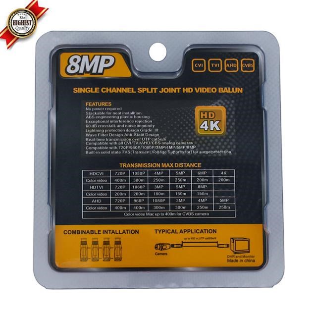 Powermaster 8MP 1080P 2KV 250-400 Metre HD-TVI-CVI-AHD-CVBS HD Video Balun PM-3889