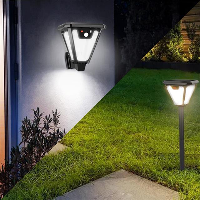 Powermaster HS-V83 Solar Panelli 3 Modlu Kumandalı Hareket Sensörlü 100 SMD Ledli Şarjlı Duvar ve Bahçe Lambası