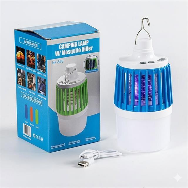 Powermaster MX-858 USB'li Sinek Öldürücü Özellikli 3 Modlu Şarjlı Kamp Feneri