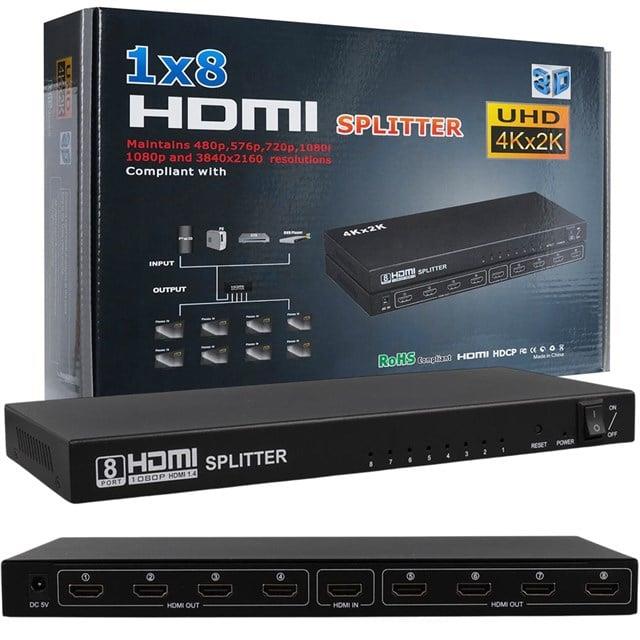 PowerMaster PM-14218 1 Giriş 8 Çıkış Port 1080P FHD HDMI Dağıtıcı Splitter (8'li Çoklayıcı)