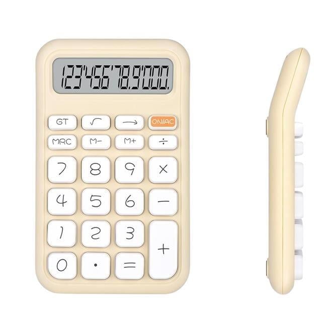 PowerMaster PM-25409 Krem Renk 12 Haneli LCD Ekranlı Masaüstü Hesap Makinesi - Pastel Serisi