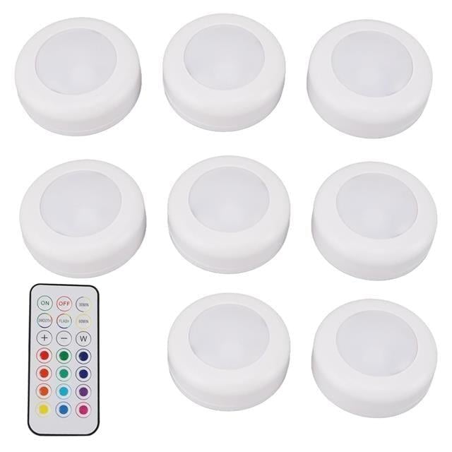 PowerMaster PM-27186 Led Mobilya Merdiven Pilli Aydınlatma 3M Yapışkanlı Kumandalı RGB + 4000K (8'li Paket)