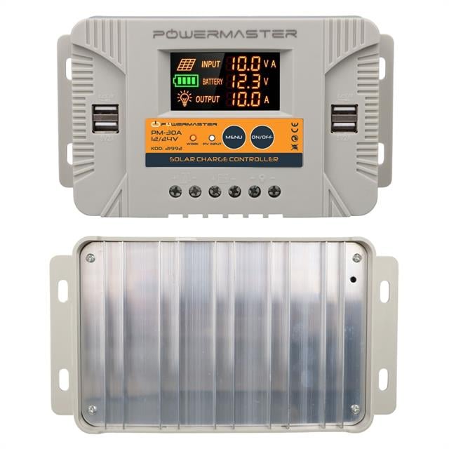 Powermaster PM-30A 12V-24V 30 Amper 4 USB Çıkışlı Dijital Ekranlı Solar Şarj Regülatörü