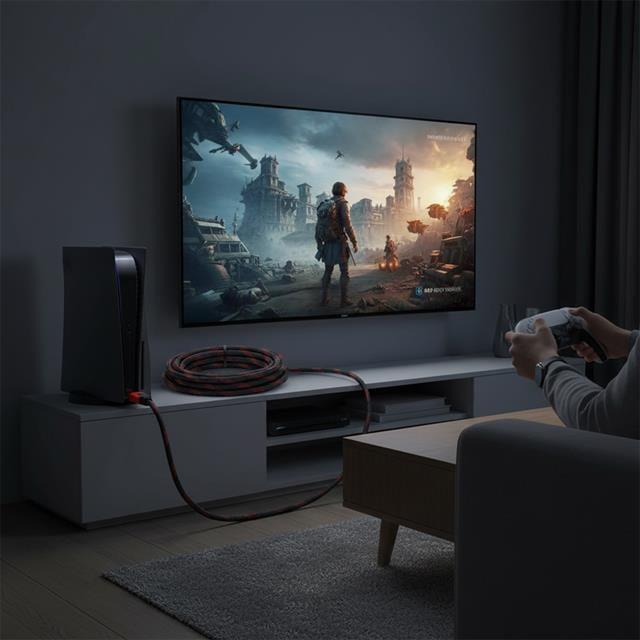 Powermaster PM-3202 5 Metre Yüksek Hızlı 1.4V HDMI Kablosu 1080p-4K-3D Dayanıklı Örgülü Dış Kılıf