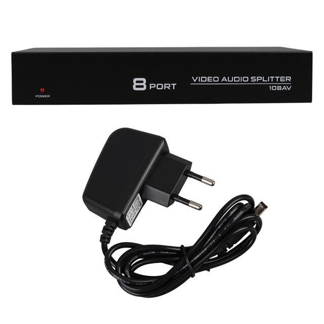 PowerMaster PM-4832 8 Port Video Stereo Audio Dağıtıcı Çoğaltıcı 1024X768-85HZ