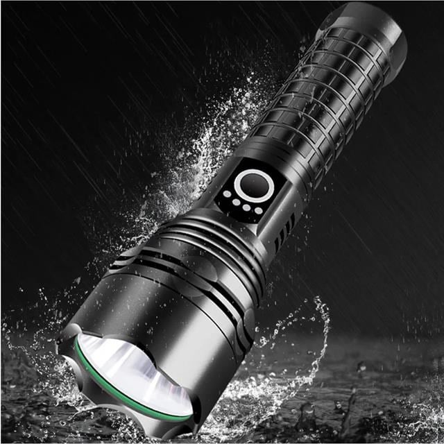 PowerMaster RELAX-30 P50 Su Geçirmez Zoomlu Flash Özellikli Şarjlı Metal Kasa Profesyonel El Feneri