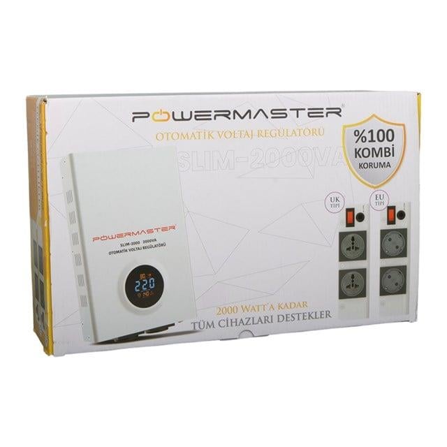 Powermaster SLIM-2000 Otomatik 2000 Watt Kombi Voltaj Regülatörü