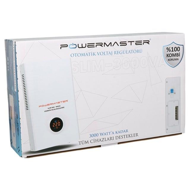 Powermaster SLIM-3000 Otomatik 3000 Watt Kombi Voltaj Regülatörü