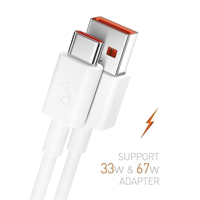 Powerway M6 Type-C To USB-A PD 67 Watt 6 Amper 1 Metre Şarj Data Kablosu