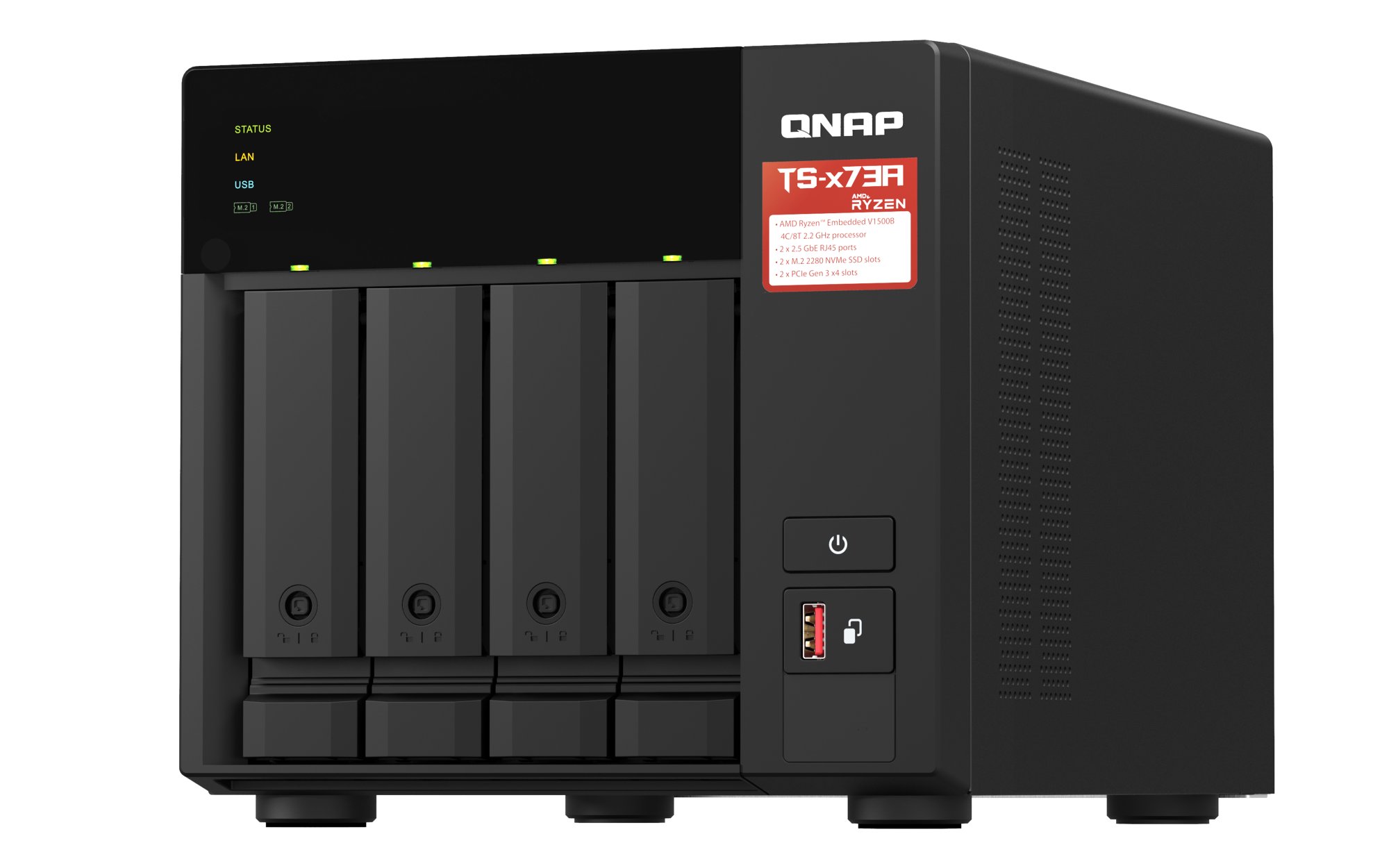 QNAP 4diskli Ryzen V1500B-8GB RAM-2-2.5GbE Nas Server TS-473A