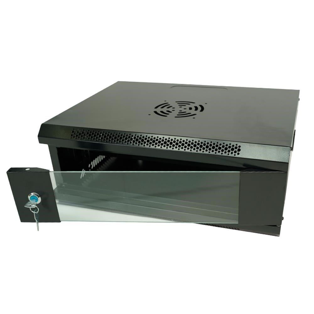 Racksan ML-6404S 4U Duvar Tipi Kabinet (200-530-400) Raf+Fan+Priz