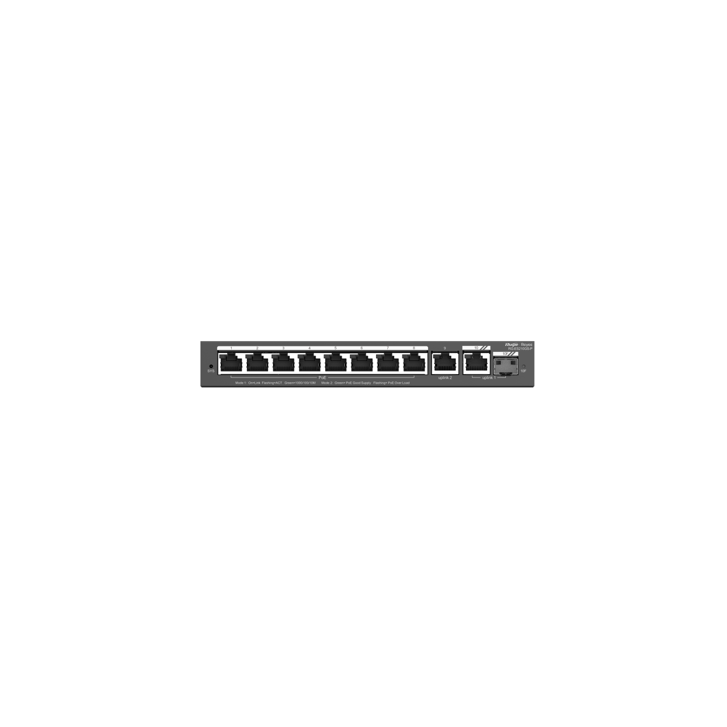 RUIJIE 8port PoE 120w 1-SFP Gigabit Yönetilebilir Switch RG-ES210GS-P