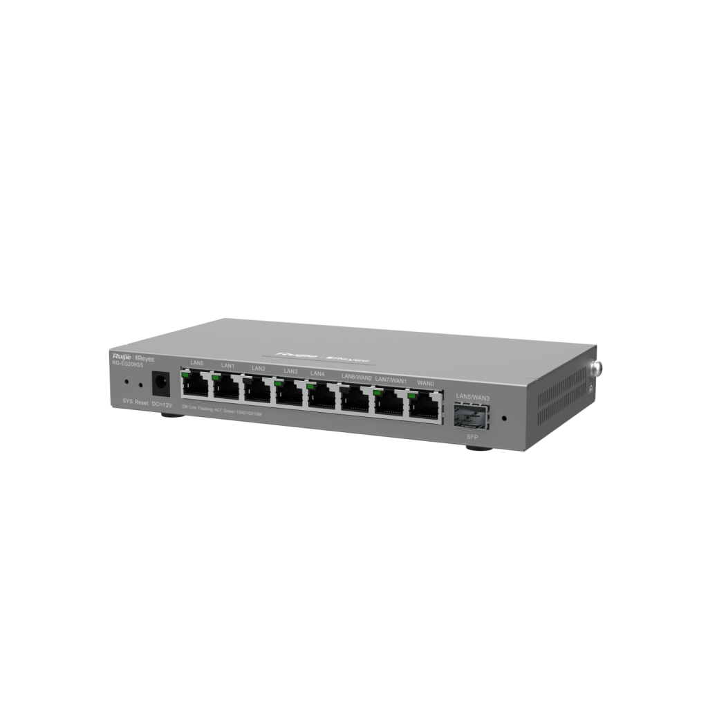 RUIJIE Reyee RG-EG209GS 9 Port, 1 Port SFP, Web Yönetilebilir, 200 Kullanıcı, Bulut Yönetimli Yönlendirici