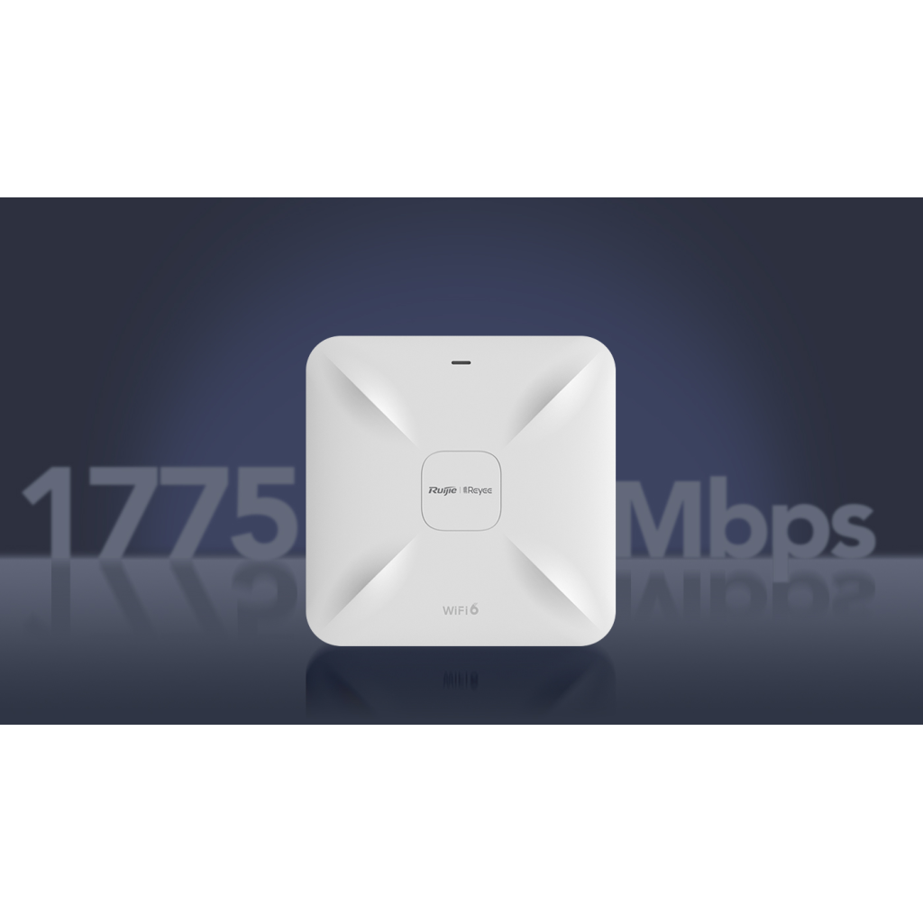 RUIJIE Reyee RG-RAP2260(G), AX3200, 2Port 2.5GE, 1775Mbps, Dual Band, Wifi 6, PoE, Tavan Tipi, Reyee Mesh, Access Point
