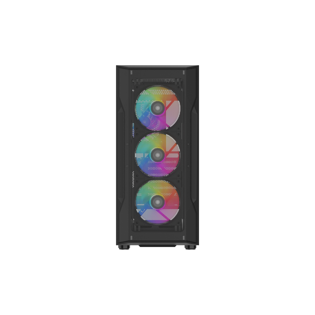 SAMA S40BK Black, H700BK 700W, 80 PLUS, Tempered Glass Panel, Mesh Ön Panel, Type-C, 4x120mm ARGB Fan, ATX, GAMING KASA