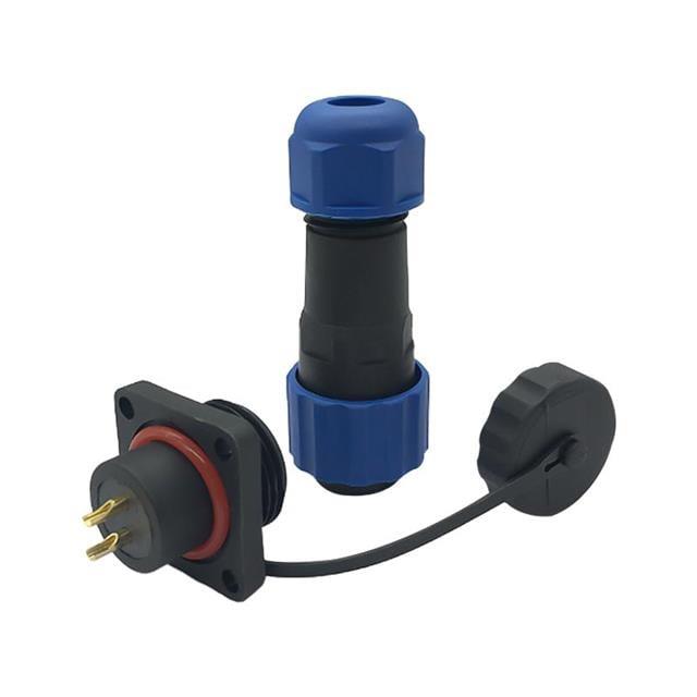 SD16 Su Geçirmez 2 Pin 16 Mm Dörtgen Konnektör (Fiş-Soket / Erkek-Dişi)