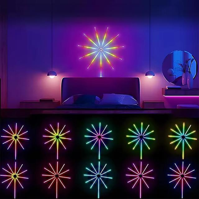 Sunup SN-22231 Bluetooth Havai Fişek LED Seti Sese Duyarlı RGB Rengi Akıllı Şerit Işık 200+ Efektli Oda Aydınlatma