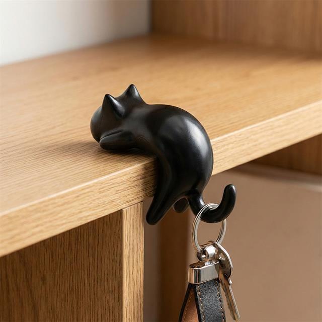Sunup SN-29184 Kedi Figürlü Yapışkanlı Köşe Askılık