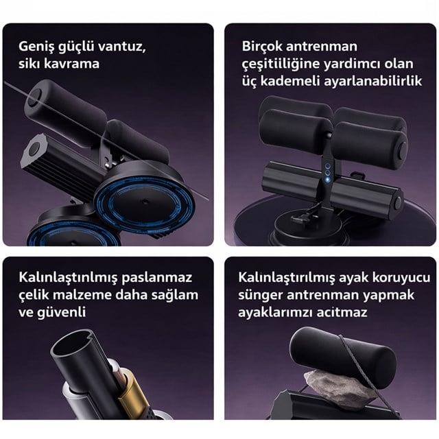 Sunup SN-29962 Çift Vantuzlu  Ev Tipi 3 Kademe Boy Ayarlı Mekik - Karın Egzersiz Aleti