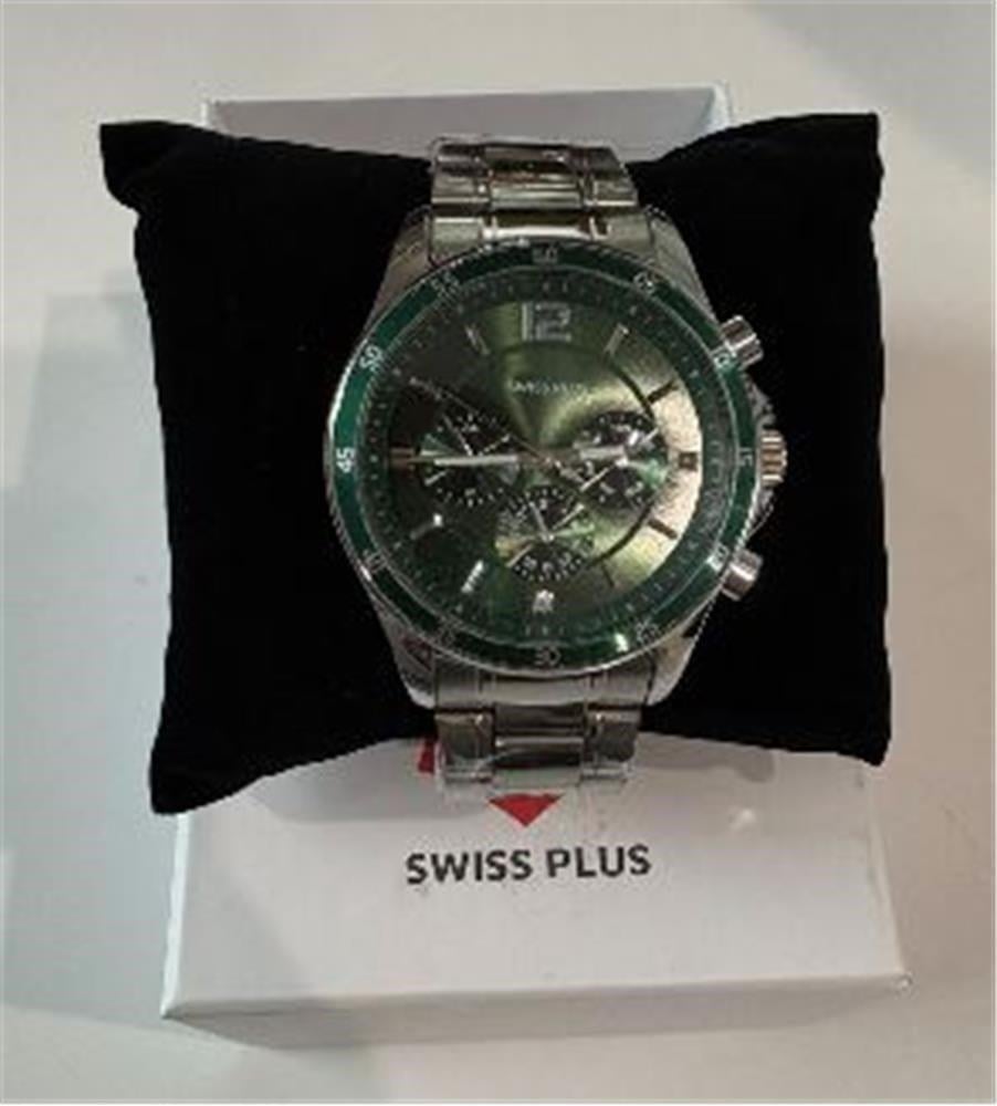 Swiss Plus Man Watch Basic Seri Model-2 ST3516AGS Green-Silver
