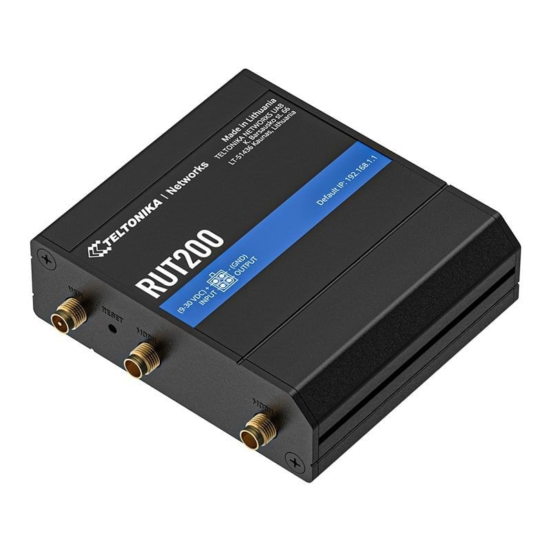 TELTONİKA RUT200 150MBPS 2PORT 1X LAN 1X WAN 1 ANTEN 802.11b/g/n (Wi-Fi 4) 4G LTE INDOOR SIM KART GİRİŞLİ ENDÜSTRİYEL RO