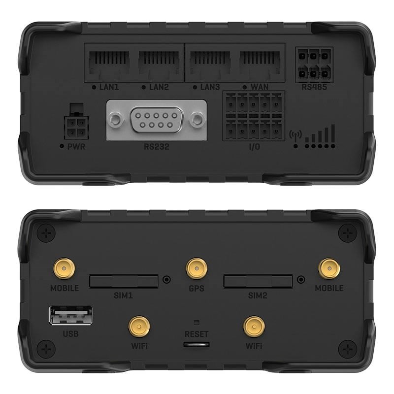 TELTONİKA RUT906 150MBPS 4 PORT 3XLAN/1XWAN RS232, RS485 2 ANTEN 802.11b/g/n (Wi-Fi 4) 4G LTE INDOOR 2 X SIM YUVASI ENDÜ