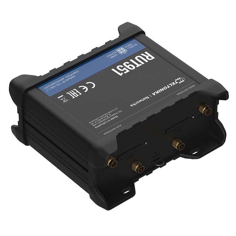 TELTONİKA RUT951 150MBPS 4 PORT 3xLAN/1xWAN 2 ANTEN 802.11b/g/n (Wi-Fi 4) 4G LTE INDOOR 2 X SIM YUVASI ENDÜSTRİYEL ROUTE