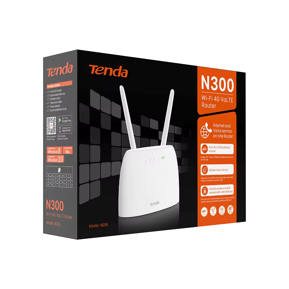 TENDA 4G06 Wıfı4 N300 4G VoLTE Router