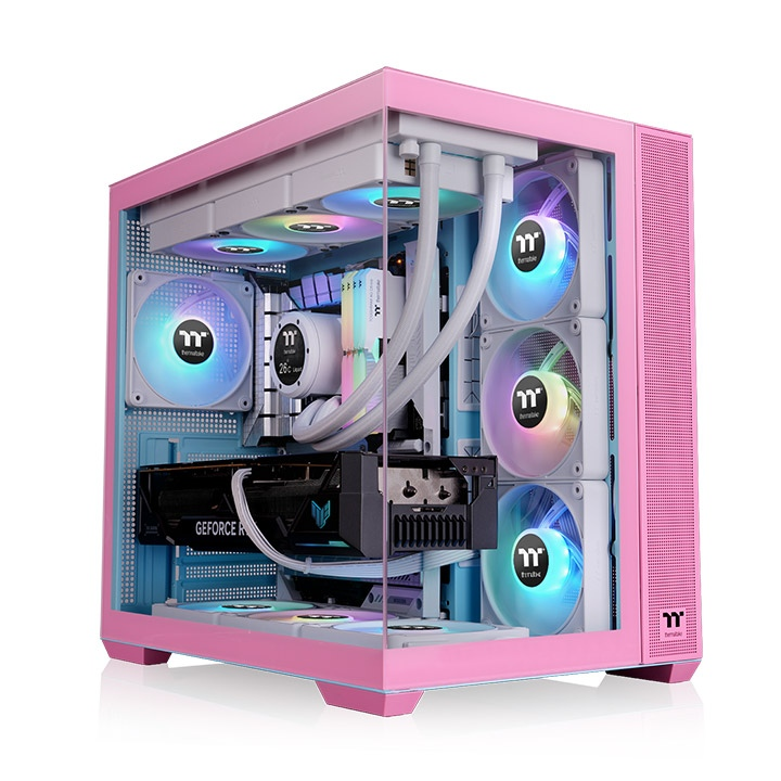 THERMALTAKE VIEW 380 CA-1Z2-00MAWN-00 4-ARGB Fanlı Gaming Mid-Tower PC Kasası Pembe