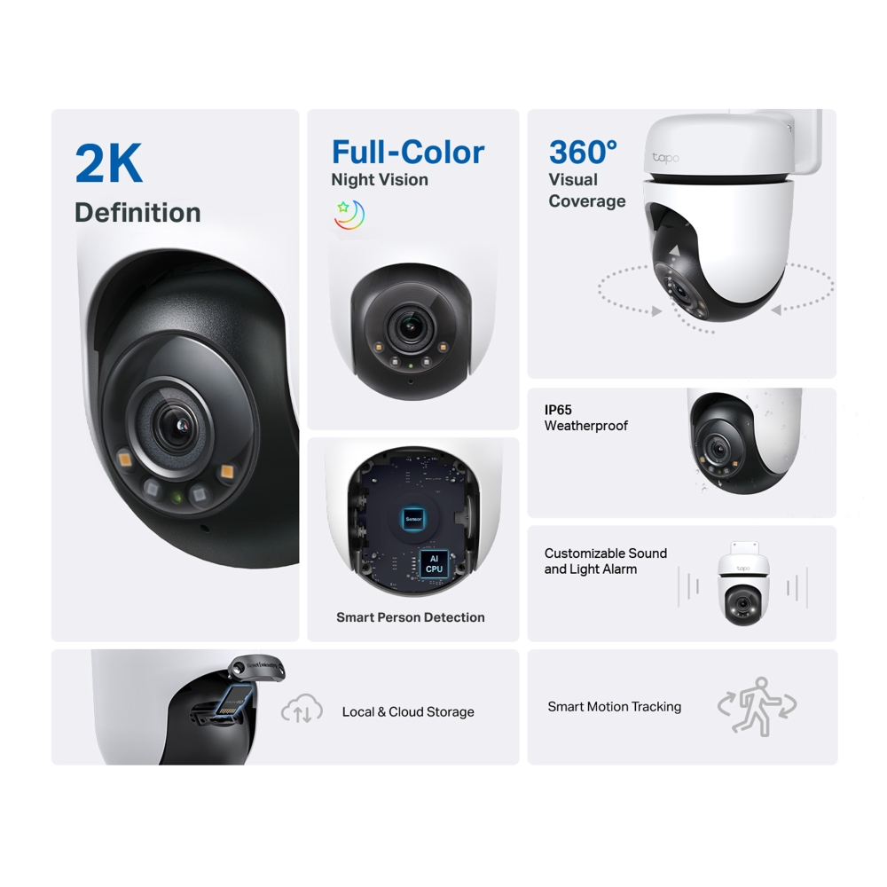 TP-LINK 3MP 4mm  Wıfı Kablosuz Pan-Tilt IP Kamera MC510