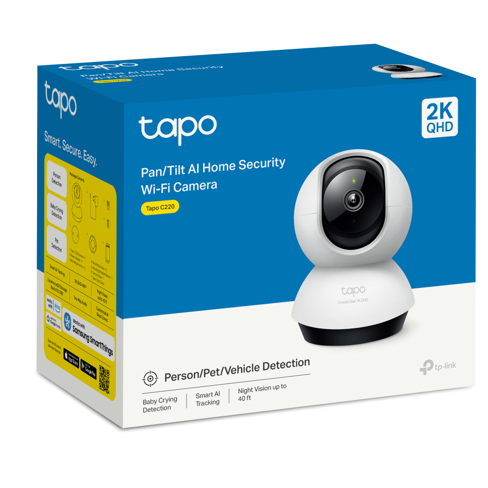 TP-LINK 4MP 4mm Wıfı Kablosuz Pan-Tilt IP Kamera TAPOC220