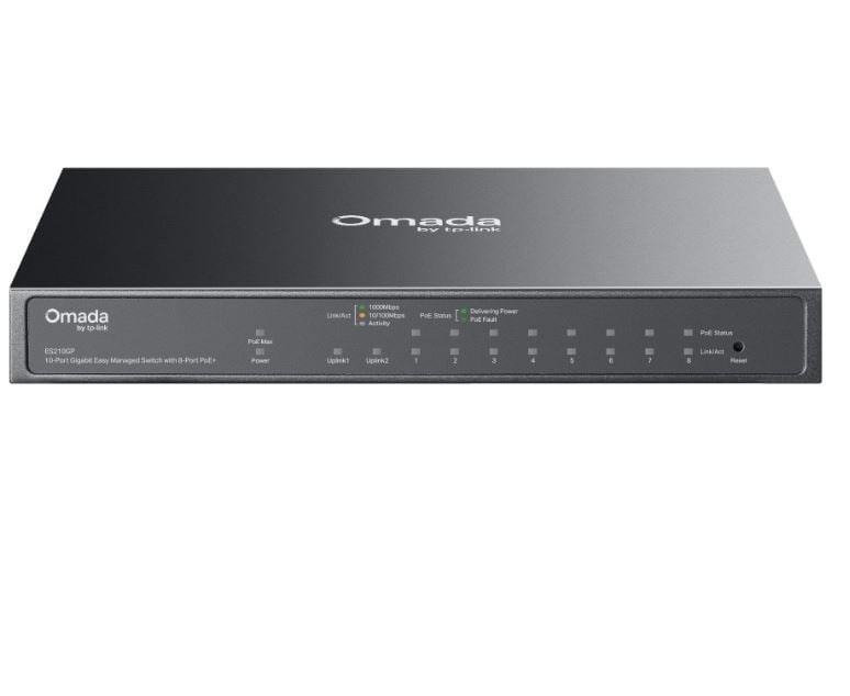 TP-LINK 8port PoE 63w 1-SFP 2-Uplink Gigabit Yönetilebilir Switch OMADA ES210GP