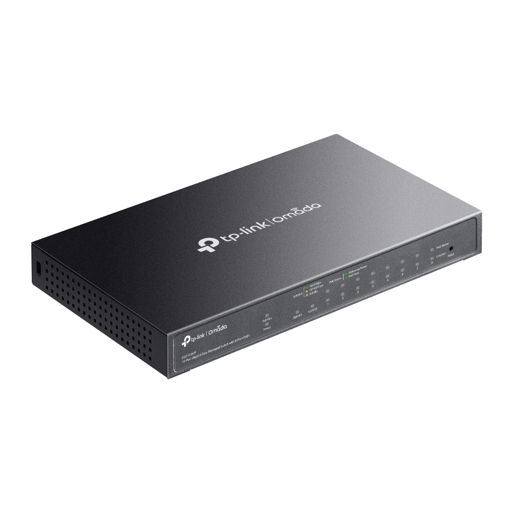 TP-LINK 8port PoE 63w 1-SFP 2-Uplink Gigabit Yönetilebilir Switch OMADA ES210GP