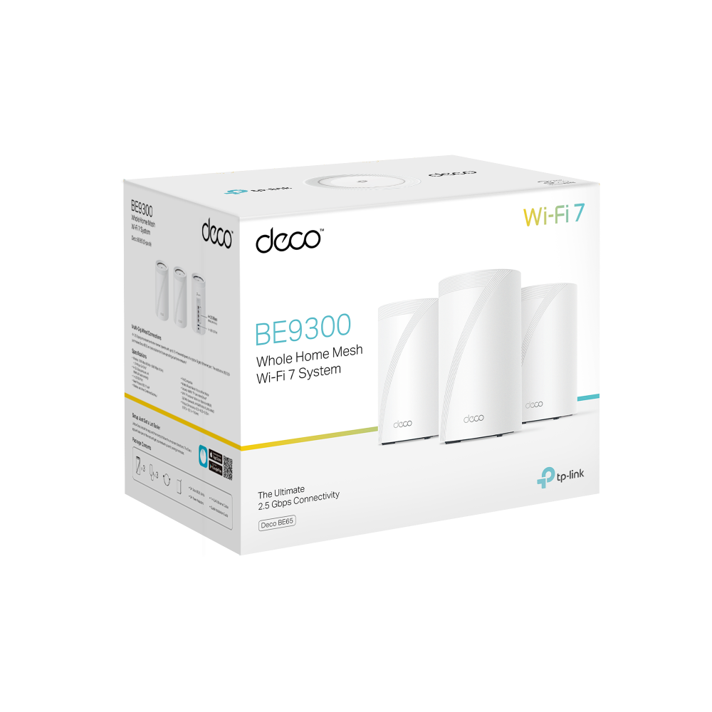 TP-LINK DECO BE65 BE9300 Mesh Router Wi-Fi 7 Sistemi 3-lü paket