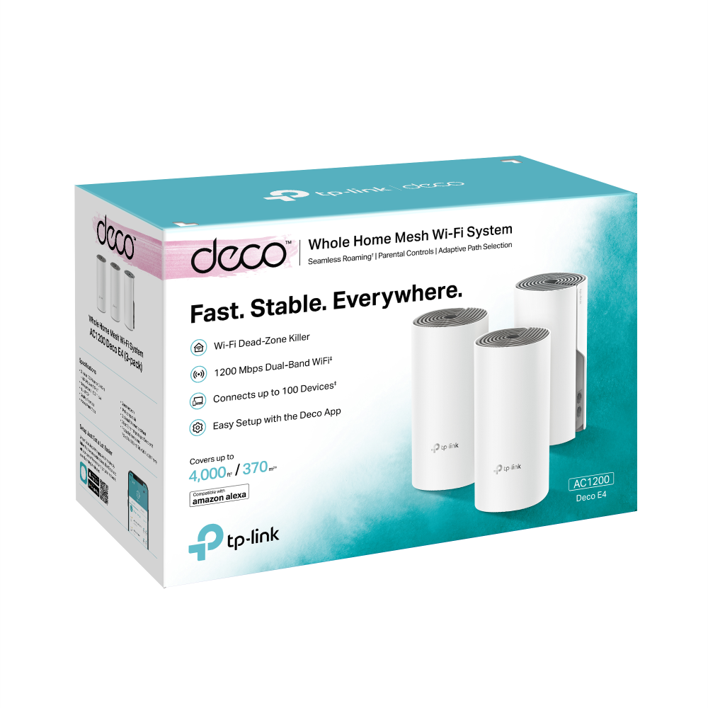 TP-LINK DECO E4-3P WIFI5 AC1200 Dual Band Mesh Router 3-lü set