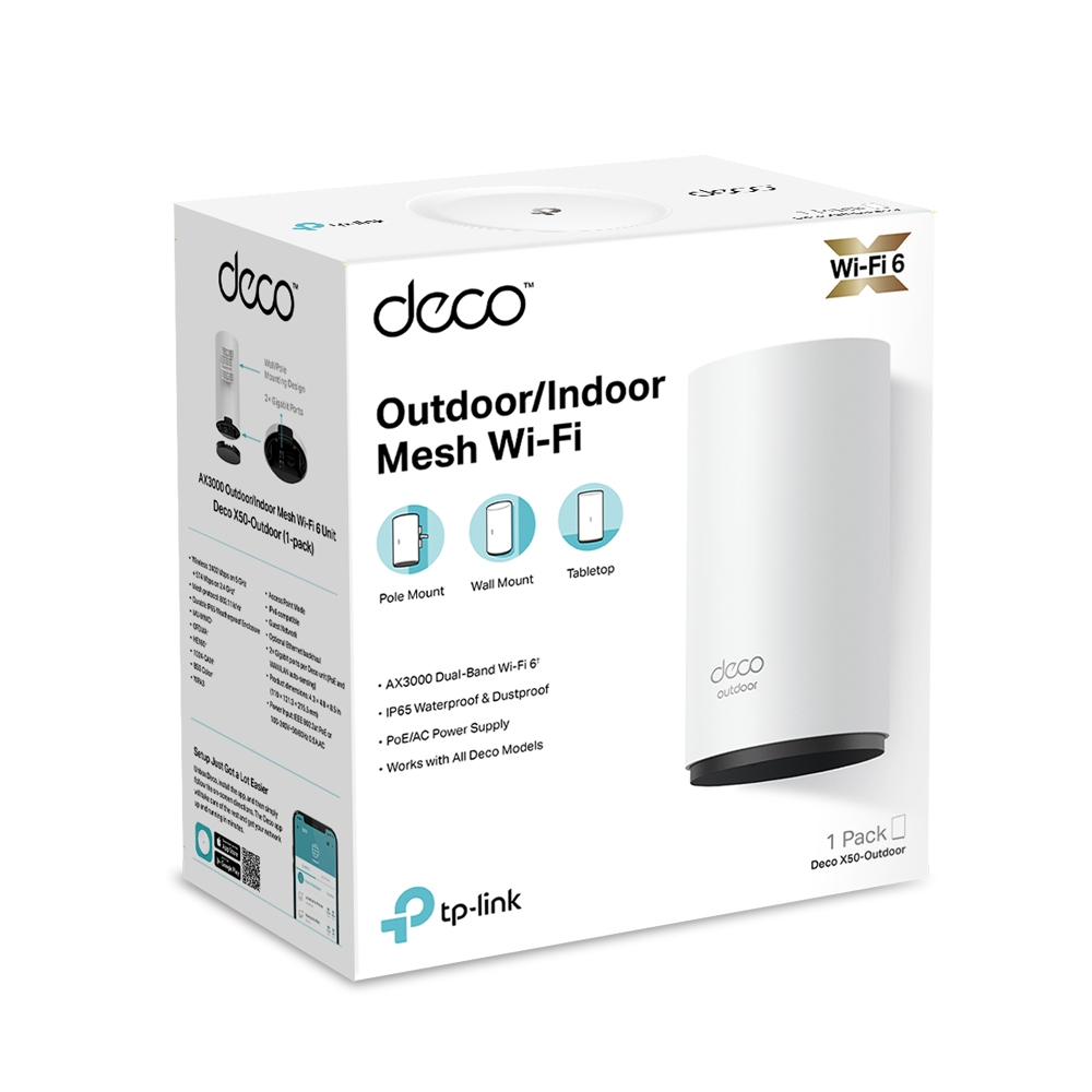 TP-LINK Deco X50-Outdoor-1 Wıfı6 AX3000 Harici-Dahili Mesh Router