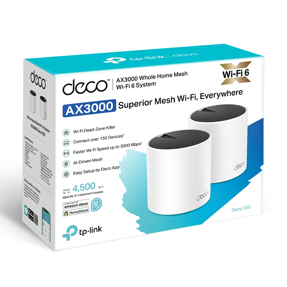 TP-LINK DECO X55-2 Wıfı6 AX3000 Mesh Router 2-li set
