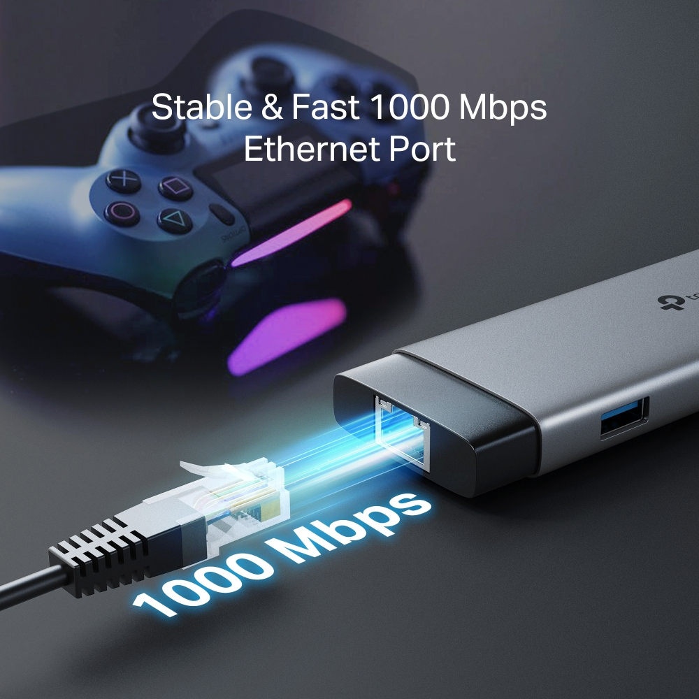 TP-LINK UH9120C USB Type-C 9'u 1 Arada Hub – 4K HDMI, Gigabit Ethernet, USB 3.0, SD/microSD Kart Okuyucu, 100W PD