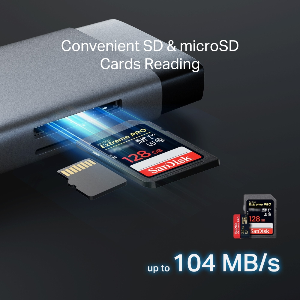 TP-LINK UH9120C USB Type-C 9'u 1 Arada Hub – 4K HDMI, Gigabit Ethernet, USB 3.0, SD/microSD Kart Okuyucu, 100W PD