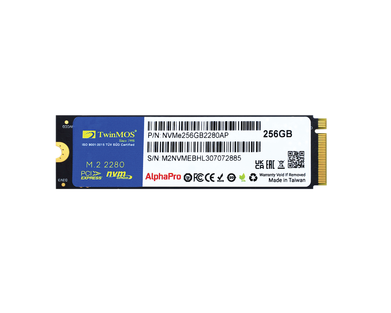 TWINMOS 256GB NVMe256GB2280AP 3600- 3250MB/s M2 NVME GEN3 Disk