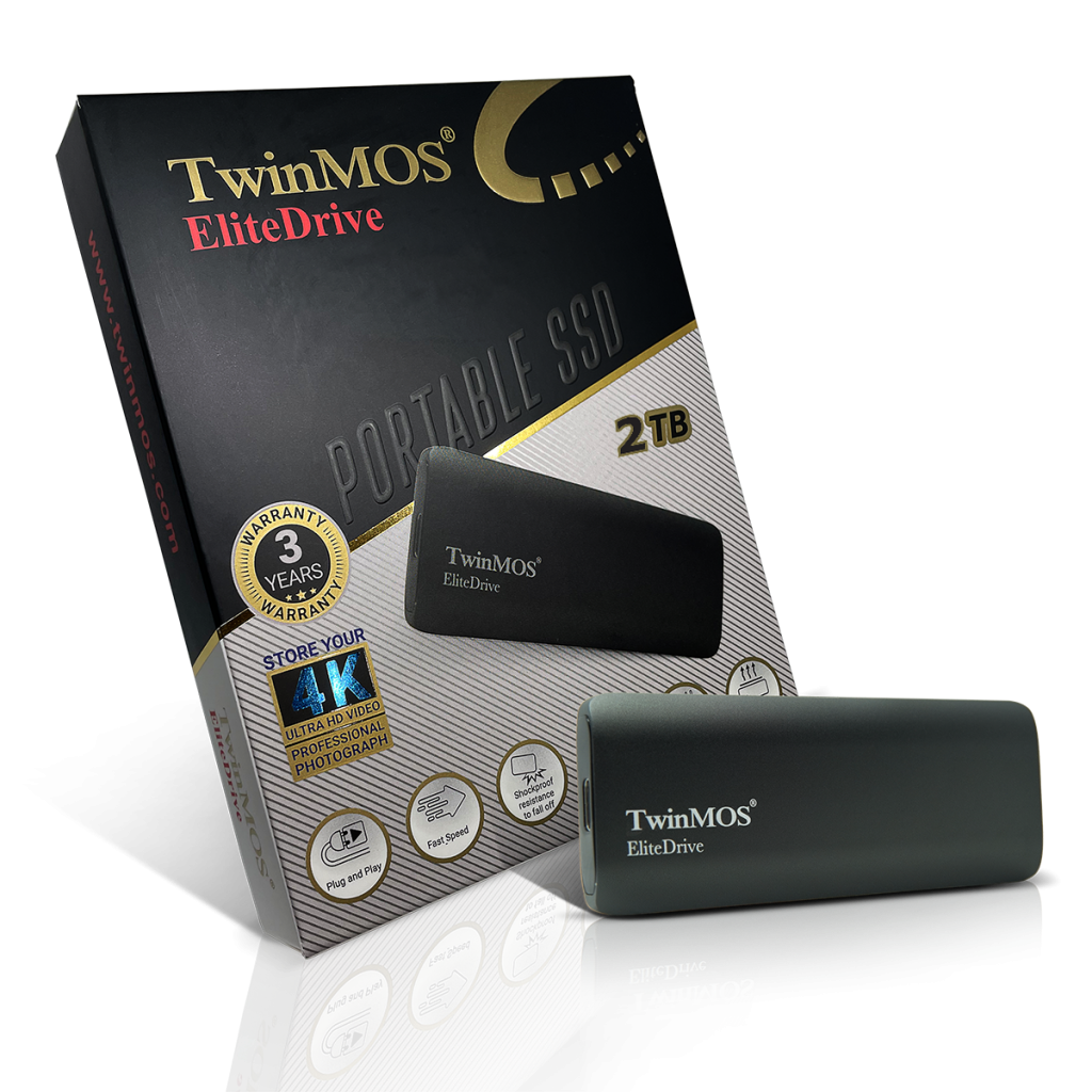 TwinMOS PSSD2TBMEDB, 2TB, Taşınabilir External SSD, USB 3.2, Type-C (Dark Grey)