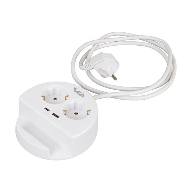 VE- G1102C 2'li USB+ Type-C Girişli Anahtarlı 1.5 Metre Grup Priz