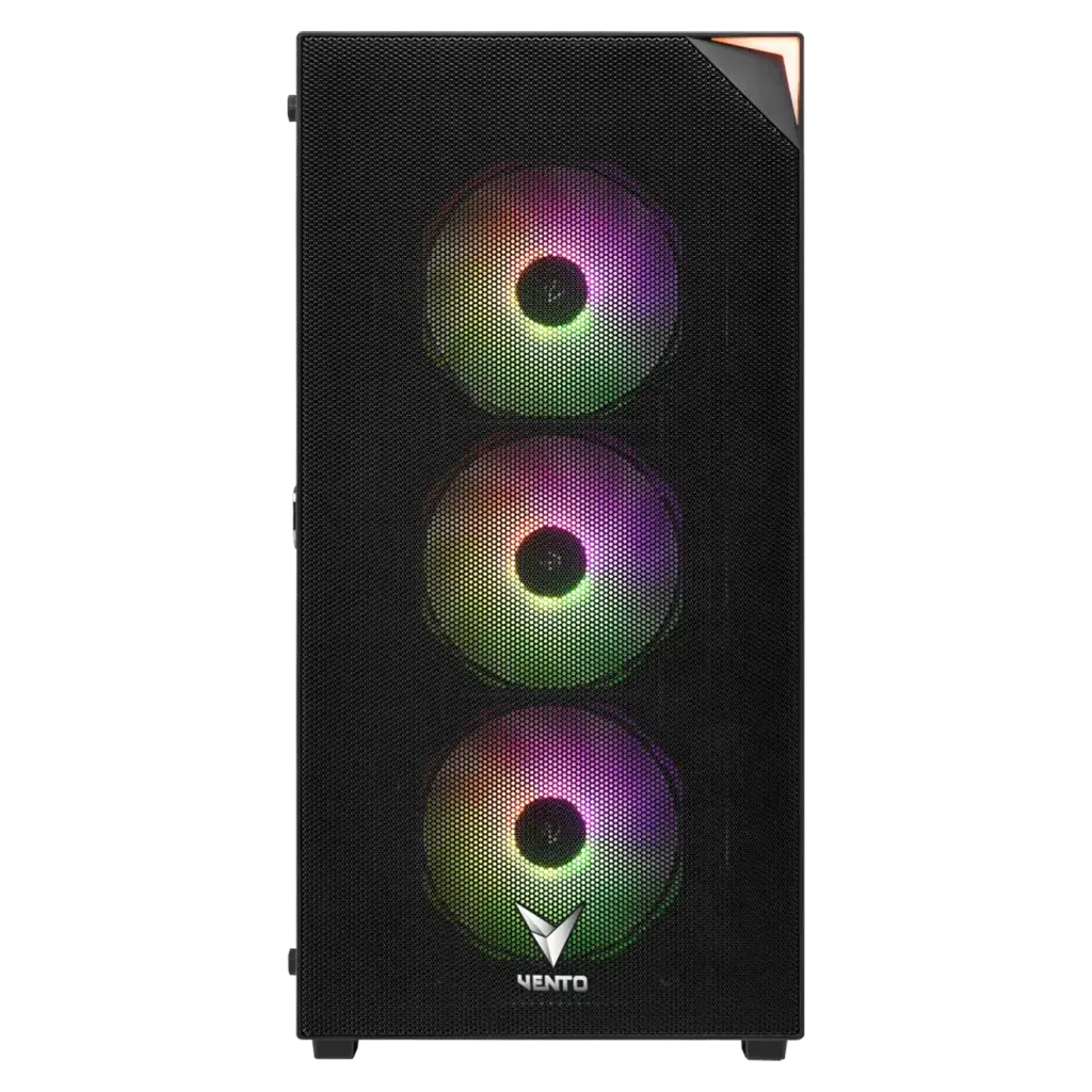 VENTO VG3400S Mid Tower, 650W 80+ Siyah, Temperli Cam, RGB, ATX GAMING KASA