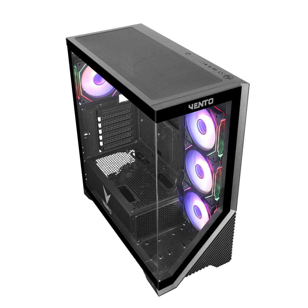 VENTO VG4202FLA ATX Tower, 750W 80+ Siyah,  Temperli Cam, RGB, Mesh, ATX GAMING KASA