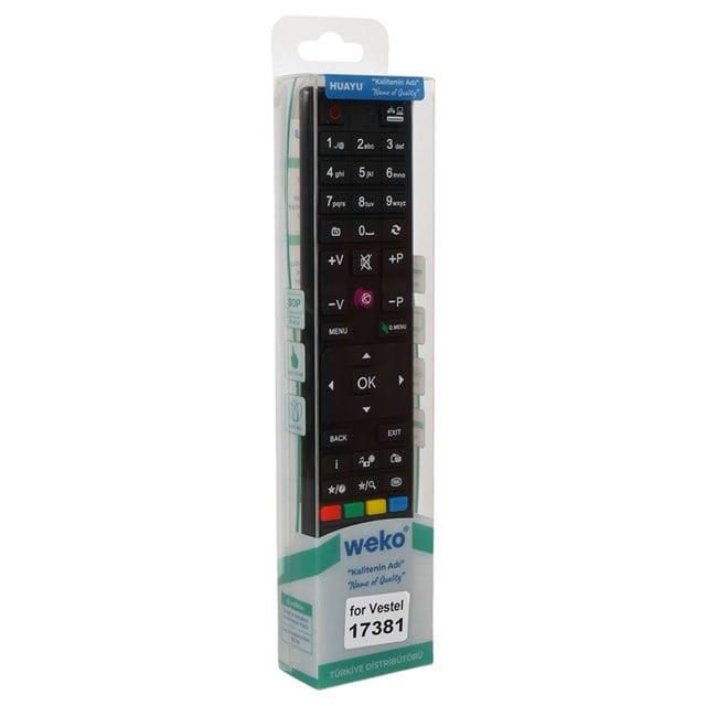 Vestel T1390 - 42PF7175 /  Seg RC4876 / Regal 32HA700 / Telefunken TFL49UHD31B Kare Göbek Mor Tuşlu Lcd Led Tv Kumanda