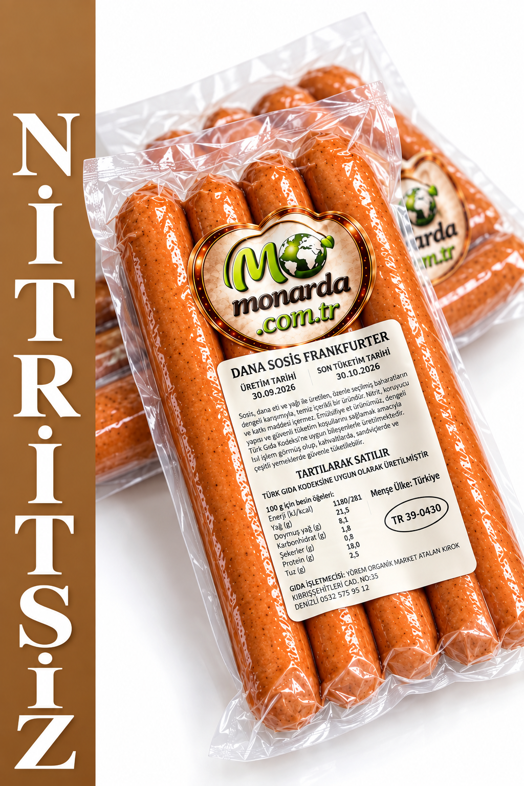 Dana Frankfurter Sosis Nitritsiz 900gr Monarda