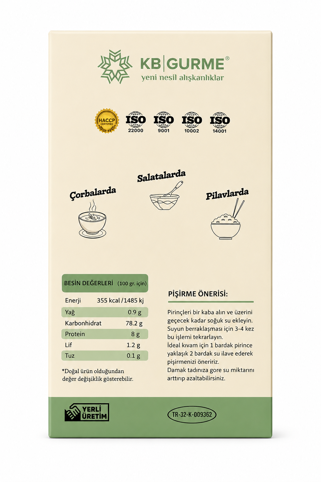 Glutensiz Basmati Pirinç 500gr KB Gurme